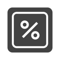 Percentage Symbol Glyph Black Icon vector