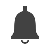 campana de llamada glifo icono negro vector