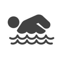 Swimming Person Glyph Black Icon vector