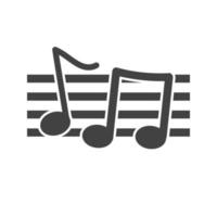 Music Staff Glyph Black Icon vector