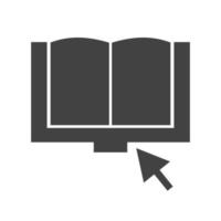 Click on Book Glyph Black Icon vector