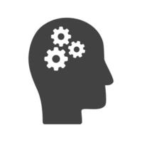 Thought Process Glyph Black Icon vector