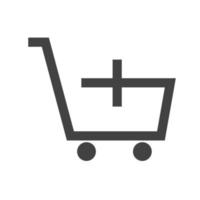 Add Shopping Cart Glyph Black Icon vector