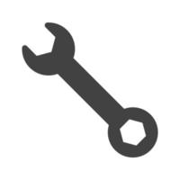 Simple Wrench Glyph Black Icon vector