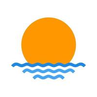 Sunset Flat Multicolor Icon vector