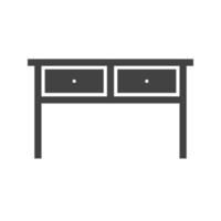 Table with Drawers I Glyph Black Icon vector