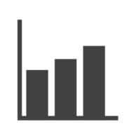 gráfico de barras glifo icono negro vector