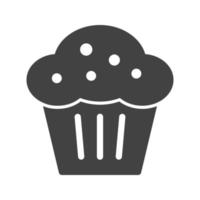 muffin glifo icono negro vector