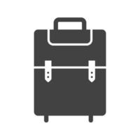 Suitcase Glyph Black Icon vector