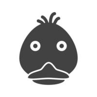 Duckling Face Glyph Black Icon vector