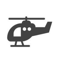 helicóptero glifo icono negro vector