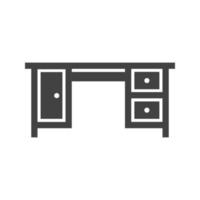 Table with Drawers II Glyph Black Icon vector