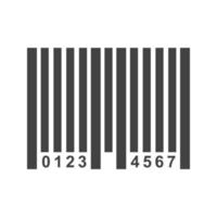 Bar Code Glyph Black Icon vector