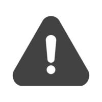 Warning Sign Glyph Black Icon vector