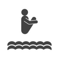 Diving II Glyph Black Icon vector