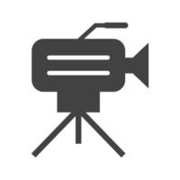 Camera on Stand Glyph Black Icon vector