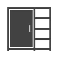 Cupboard with Shelves Glyph Black Icon vector