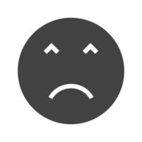 Angry Face Glyph Black Icon vector