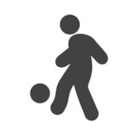 jugador de fútbol glifo icono negro vector