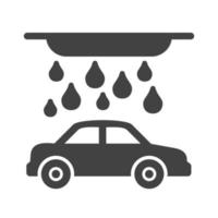 Car Wash Glyph Black Icon vector