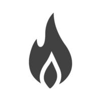 icono de glifo de fuego negro vector