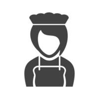 Girl as Waitress Glyph Black Icon vector