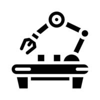 factory robotic arm glyph icon vector illustration