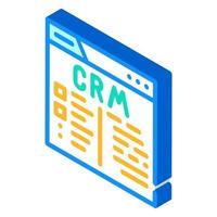 sistema crm icono isométrico signo de ilustración vectorial vector