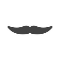 bigote i glifo icono negro vector