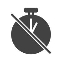 Timer Off Glyph Black Icon vector