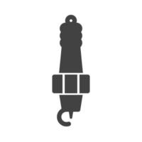 Spark Plug Glyph Black Icon vector