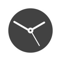 Clock Glyph Black Icon vector