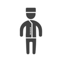 Bellhop Glyph Black Icon vector