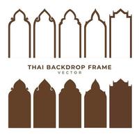 vector de marco de fondo tailandés cinco estilos sobre fondo blanco