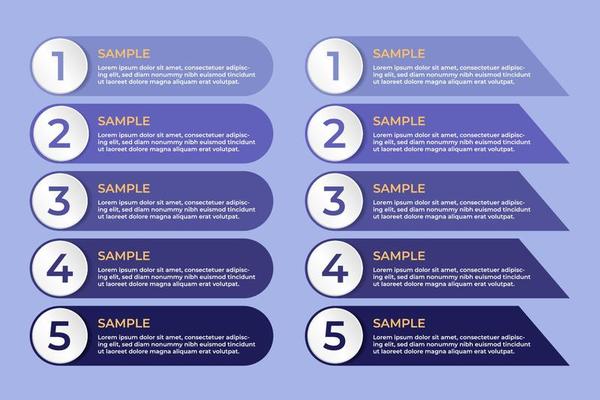 Infographic list menu. List number in purple background. List menu template.