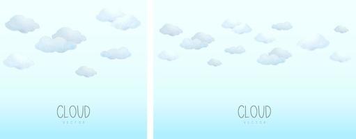 The cloud is painted with watercolor on blue gradient background. The cloud is cartoon-style and looks cute. vector