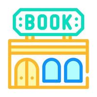 book shop building color icon vector illustration