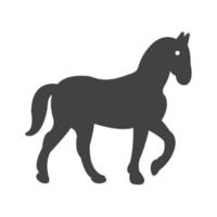 icono de glifo de caballo negro vector