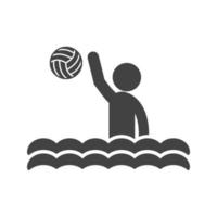 waterpolo glifo icono negro vector