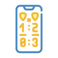 game score phone screen color icon vector illustration