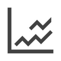 Line Graph Glyph Black Icon vector