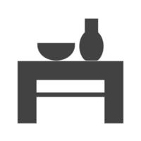 decoración mesa glifo icono negro vector
