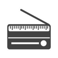 Old Radio Set Glyph Black Icon vector