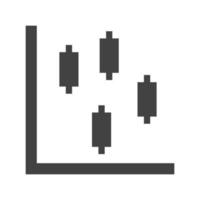 gráfico de velas glifo icono negro vector
