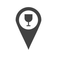 Bar Location Glyph Black Icon vector