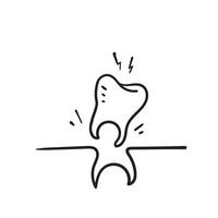 hand drawn doodle tooth extraction illustration icon isolated vector