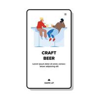 Craft Beer Drinking Men At Bar Counter Vector