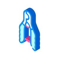 claw trimming scissors isometric icon vector illustration