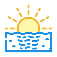 sunset vacation color icon vector illustration