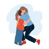 Mother Woman Hugging With Love Baby Son Vector